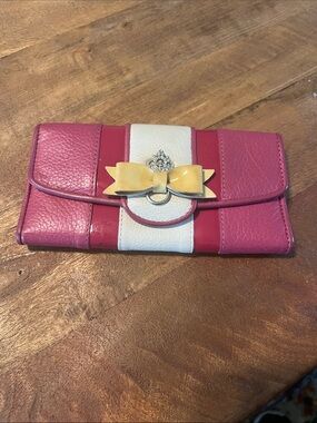 My Flat in London Pink, White and Yellow Bow Clutch Wallet